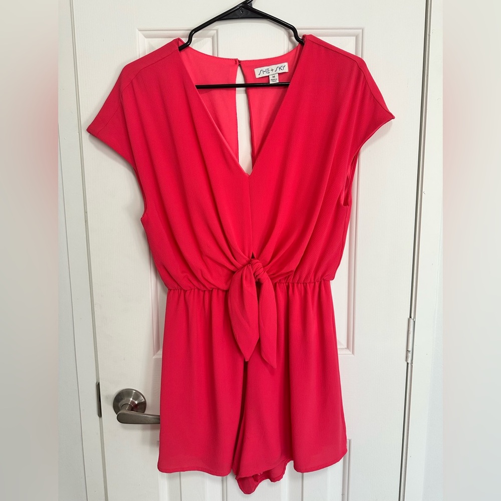 She + Sky Red Jumpsuit